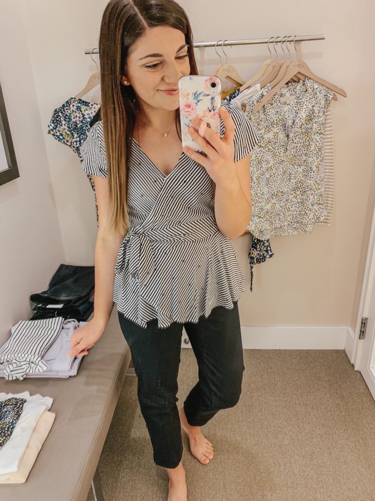 Spring LOFT Try On wrap top 