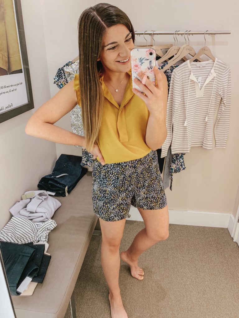 Spring LOFT Try On floral shorts 