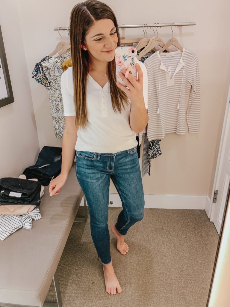 Spring LOFT Try On white henley 