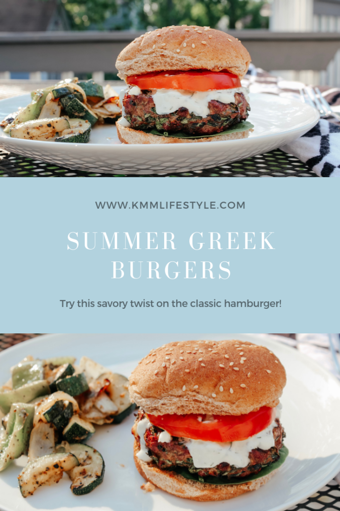 Summer Greek Burger Pinterest Image