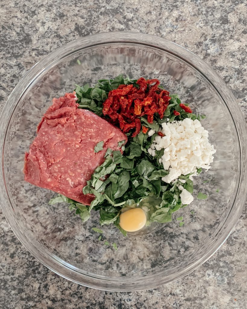 Summer Greek Burger Preparation