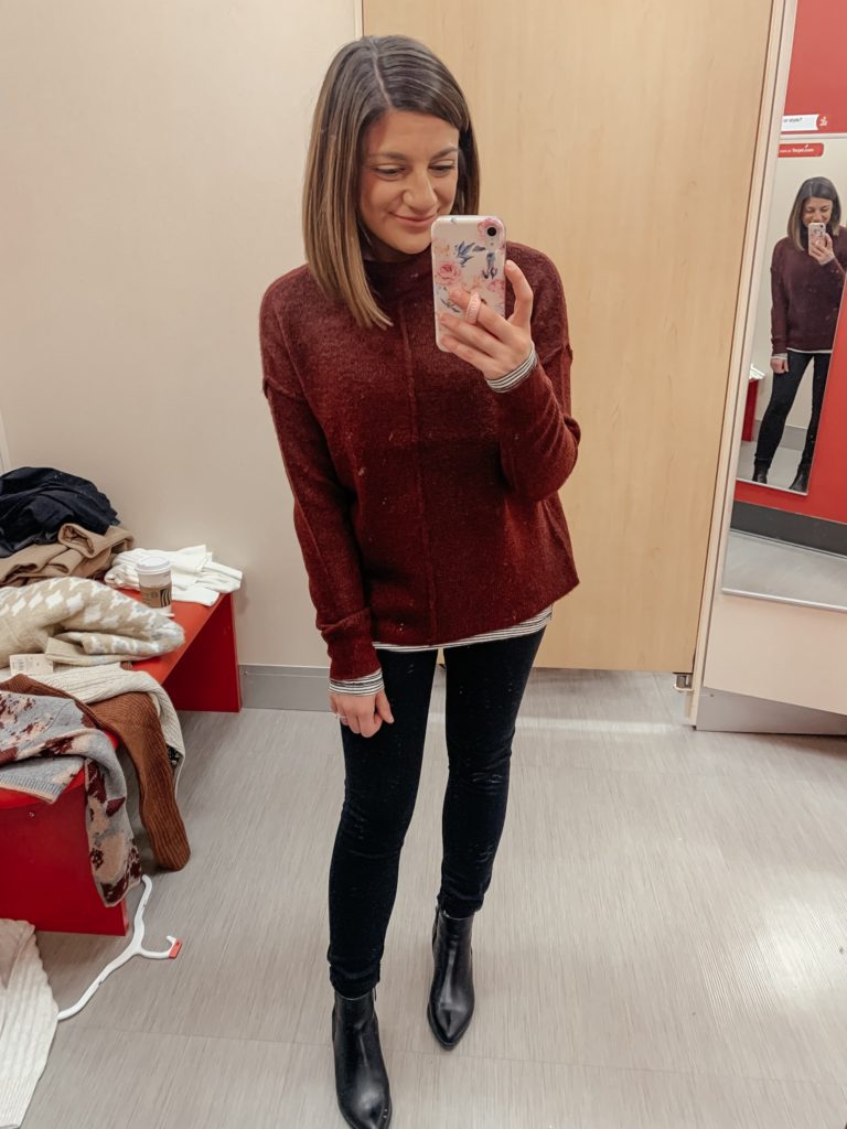 Mock neck sweater target try on
