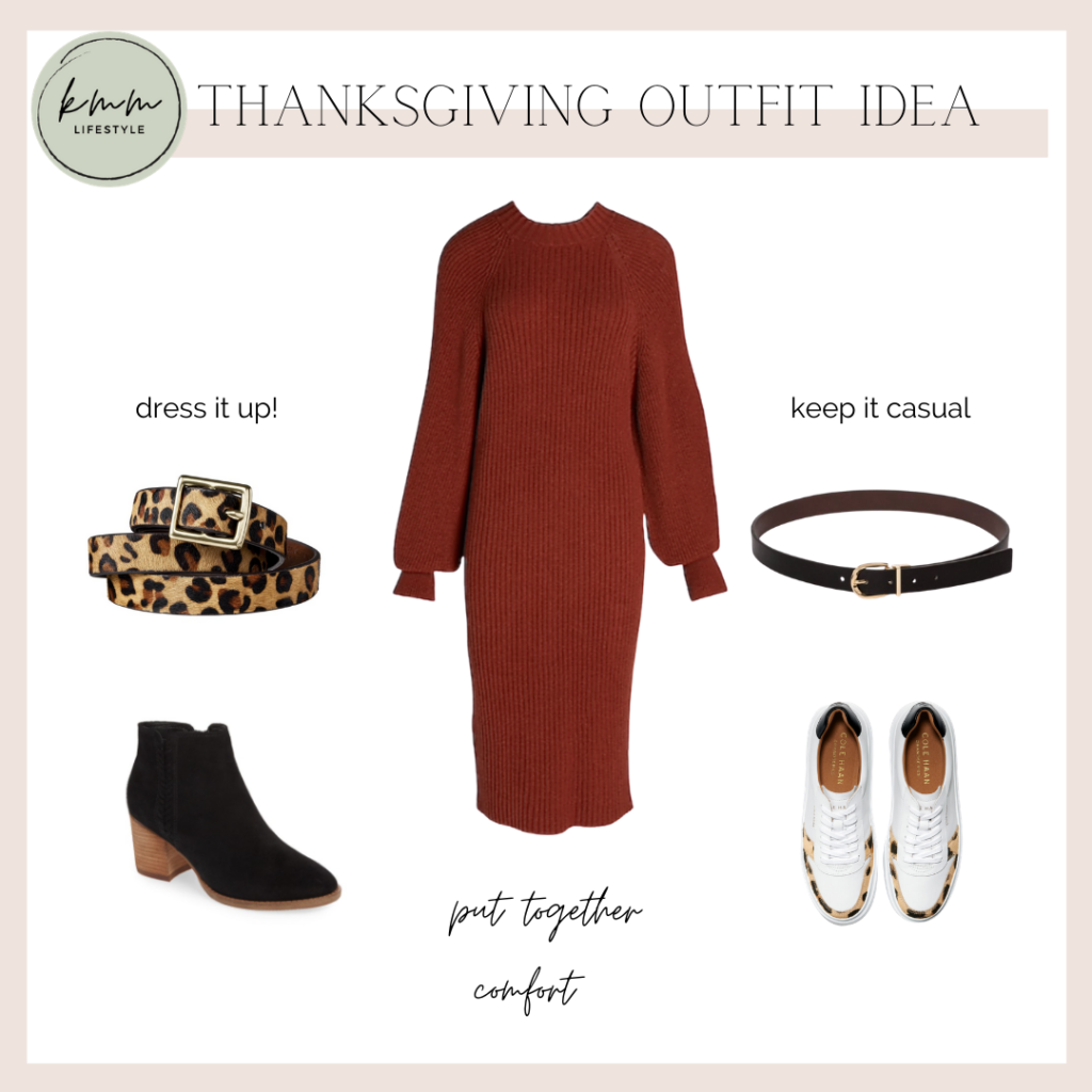 sweater dress thanksgiving outfit