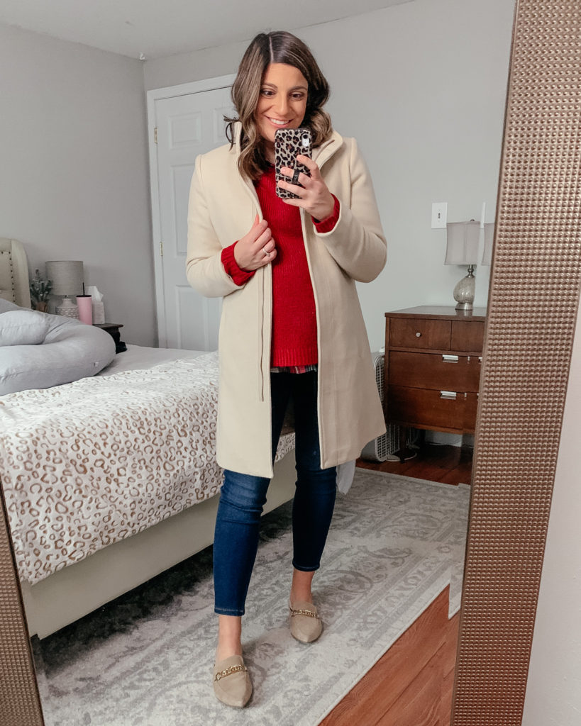 old navy try on, winter coat
