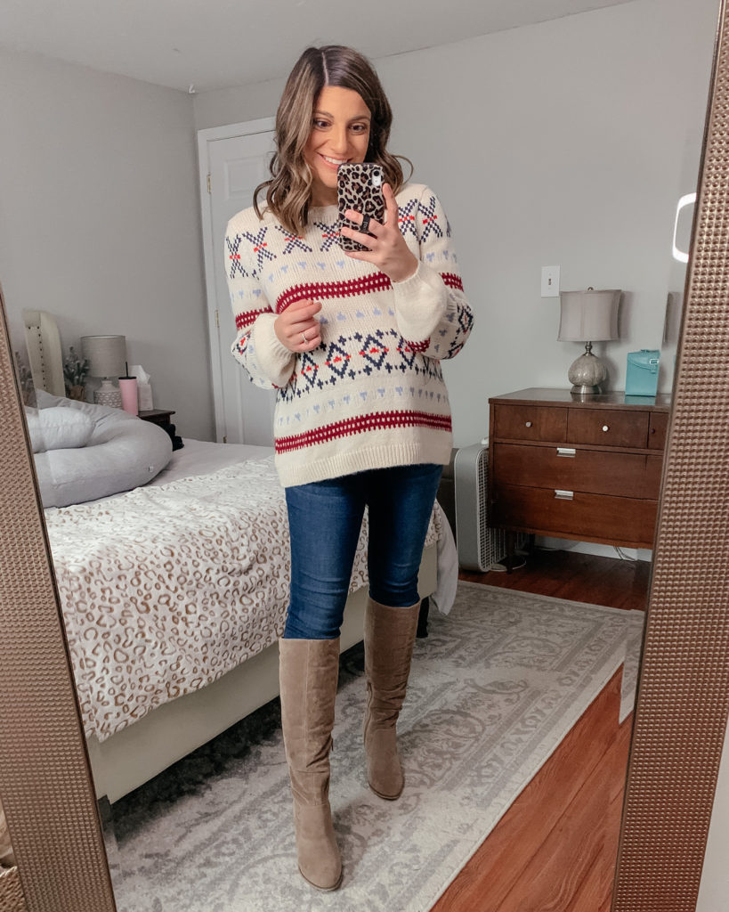 old navy try on fair isle sweater