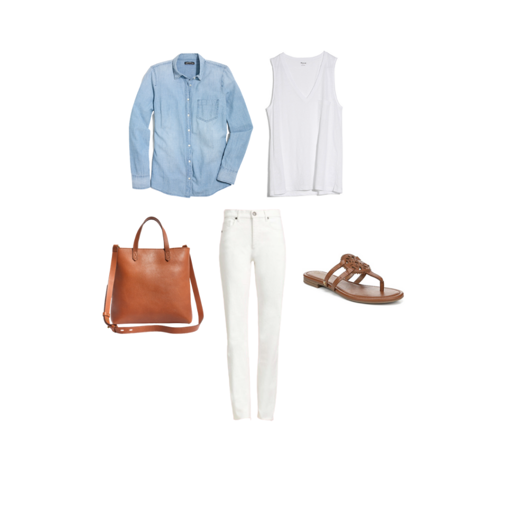 white spring capsule wardrobe outfit